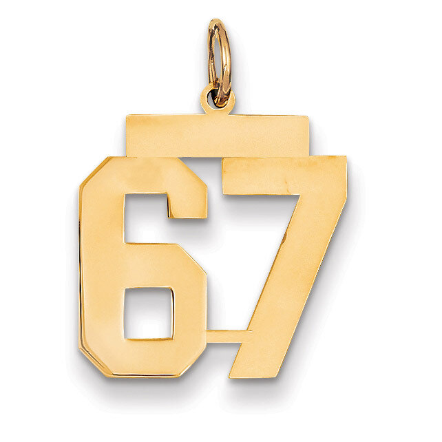 Number 67 Charm 14k Gold Medium Polished LM67, MPN: LM67, 883957135823