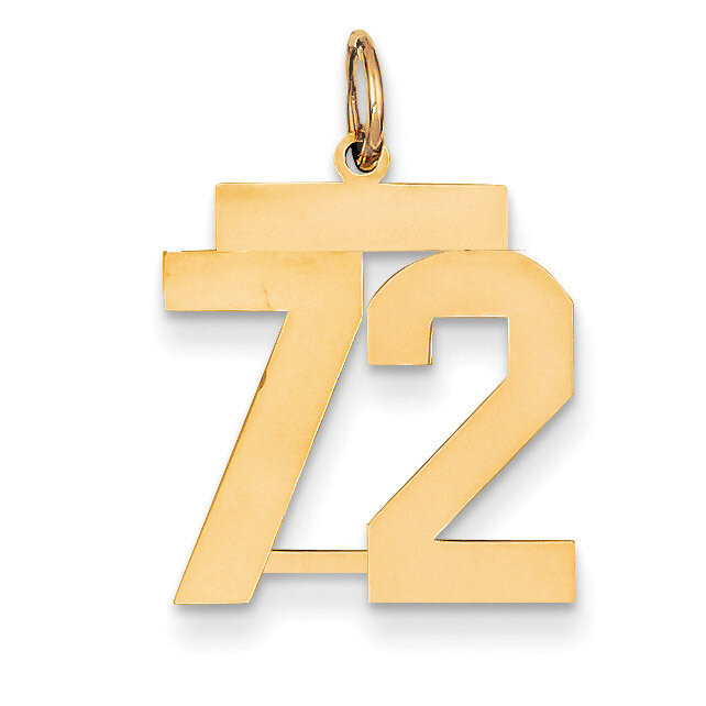 Number 72 Charm 14k Gold Medium Polished LM72, MPN: LM72, 883957135885