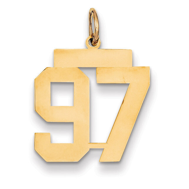 Number 97 Charm 14k Gold Medium Polished LM97, MPN: LM97, 883957219530