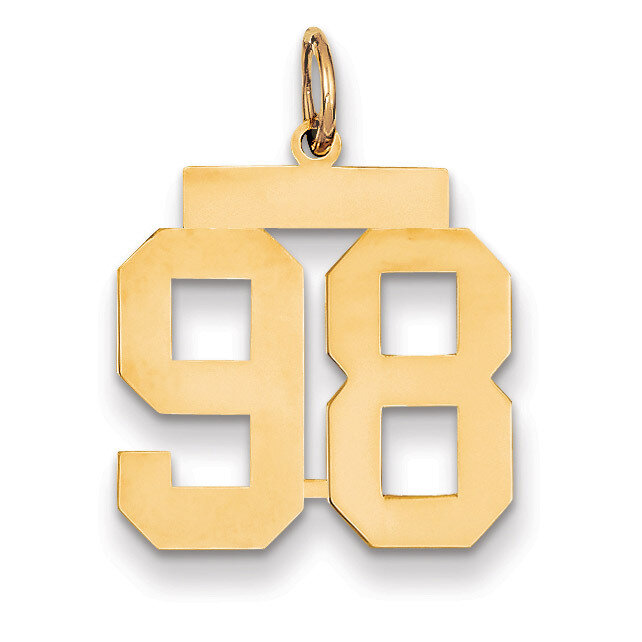 Number 98 Charm 14k Gold Medium Polished LM98, MPN: LM98, 883957138893