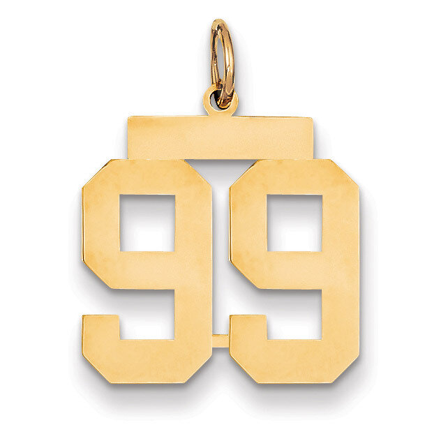 Number 99 Charm 14k Gold Medium Polished LM99, MPN: LM99, 883957138909