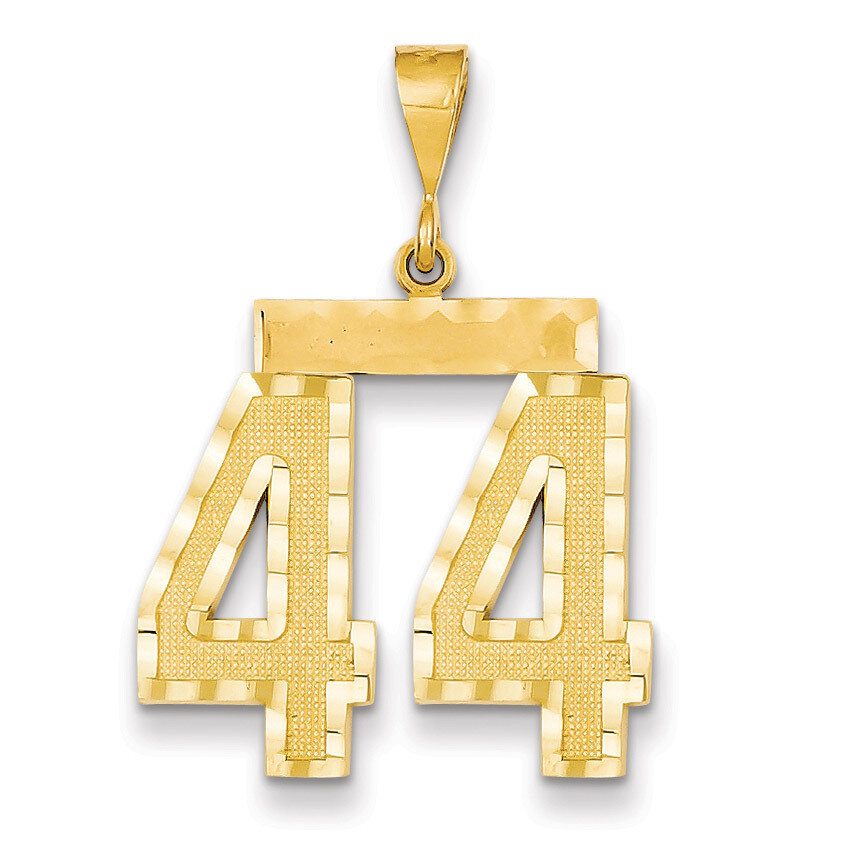 Number 44 Charm 14k Gold Large Diamond-cut LN44, MPN: LN44, 883957122359