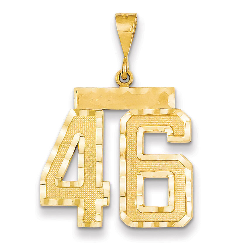 Number 46 Charm 14k Gold Large Diamond-cut LN46, MPN: LN46, 883957122373