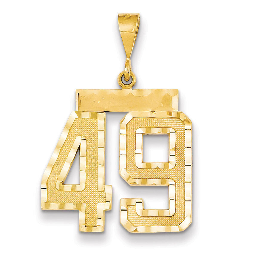 Number 49 Charm 14k Gold Large Diamond-cut LN49, MPN: LN49, 883957122403