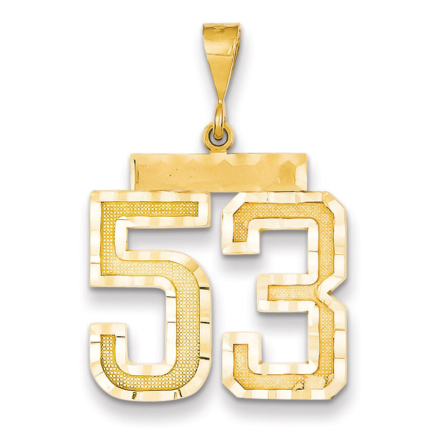 Number 53 Charm 14k Gold Large Diamond-cut LN53, MPN: LN53, 883957122441
