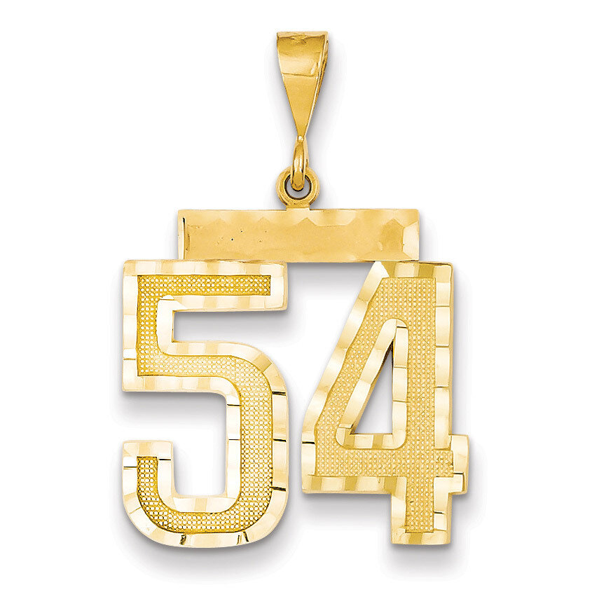 Number 54 Charm 14k Gold Large Diamond-cut LN54, MPN: LN54, 883957122458