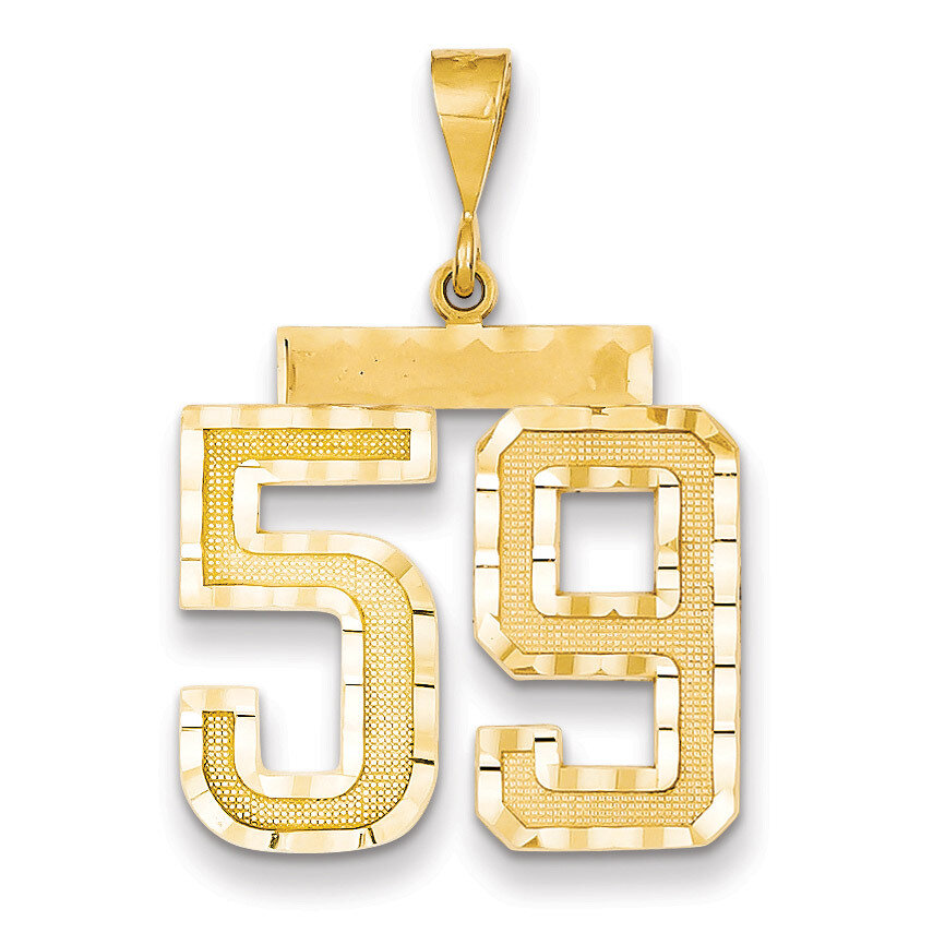 Number 59 Charm 14k Gold Large Diamond-cut LN59, MPN: LN59, 883957122502