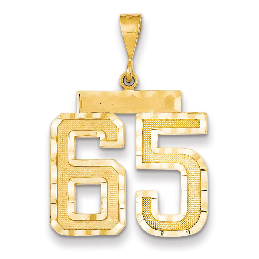 Number 65 Charm 14k Gold Large Diamond-cut LN65, MPN: LN65, 883957122564