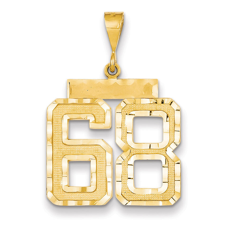 Number 68 Charm 14k Gold Large Diamond-cut LN68, MPN: LN68, 883957122595