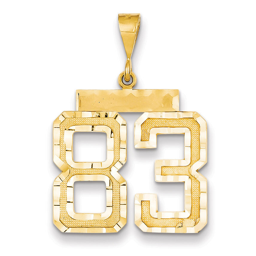 Number 83 Charm 14k Gold Large Diamond-cut LN83, MPN: LN83, 883957122748