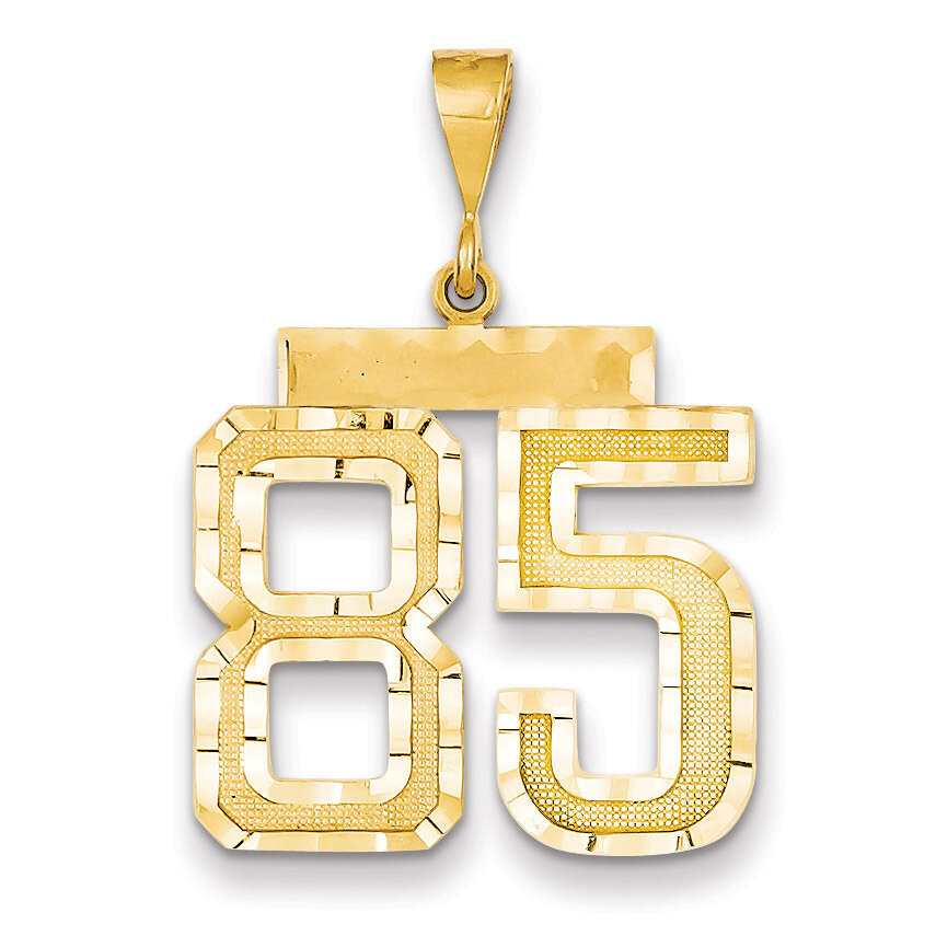 Number 85 Charm 14k Gold Large Diamond-cut LN85, MPN: LN85, 883957122762