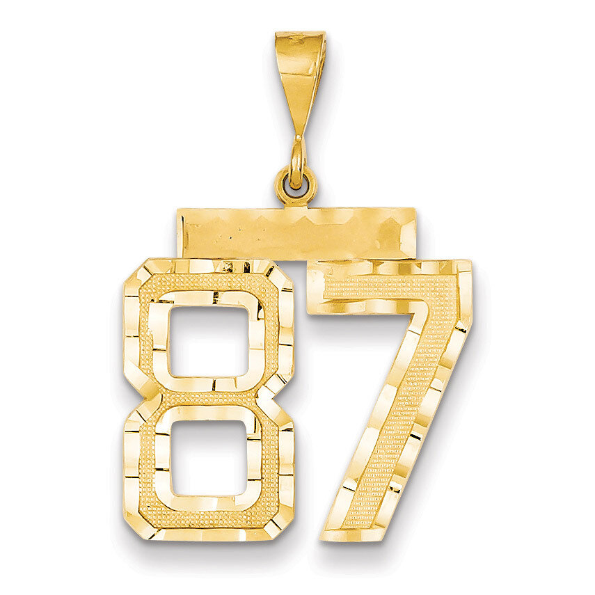 Number 87 Charm 14k Gold Large Diamond-cut LN87, MPN: LN87, 883957122786