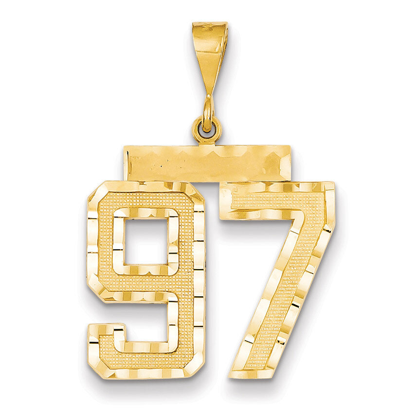 Number 97 Charm 14k Gold Large Diamond-cut LN97, MPN: LN97, 883957123264