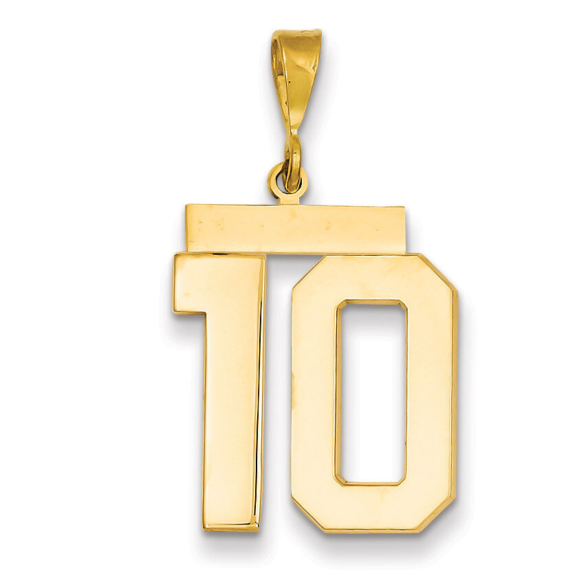 Number 10 Charm 14k Gold Large Polished LP10, MPN: LP10, 883957066356