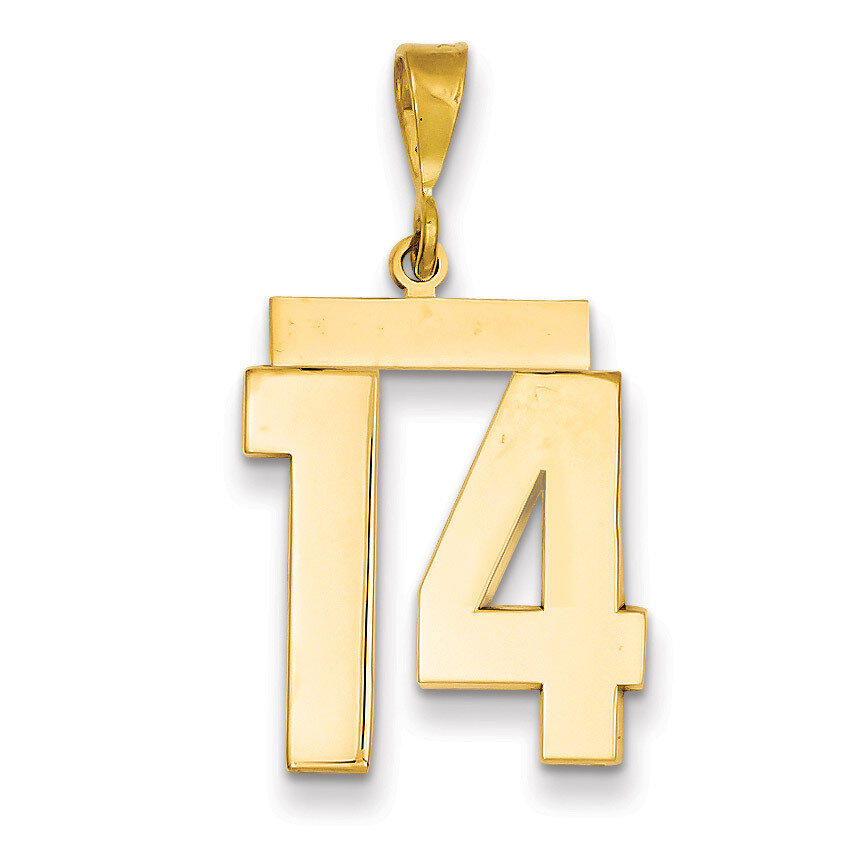 Number 14 Charm 14k Gold Large Polished LP14, MPN: LP14, 883957066394