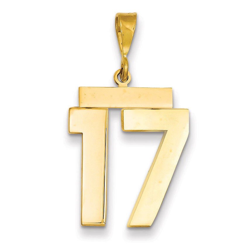 Number 17 Charm 14k Gold Large Polished LP17, MPN: LP17, 883957066615