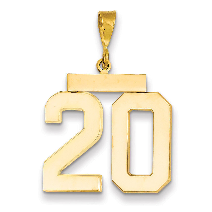 Number 20 Charm 14k Gold Large Polished LP20, MPN: LP20, 883957066646