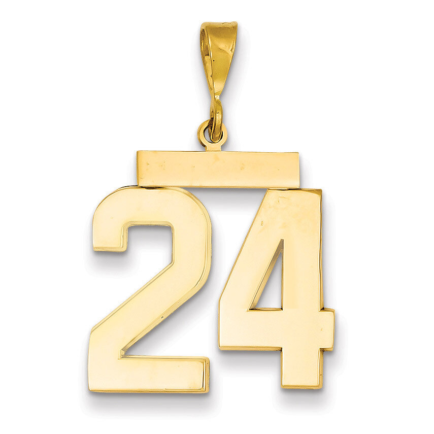 Number 24 Charm 14k Gold Large Polished LP24, MPN: LP24, 883957066684