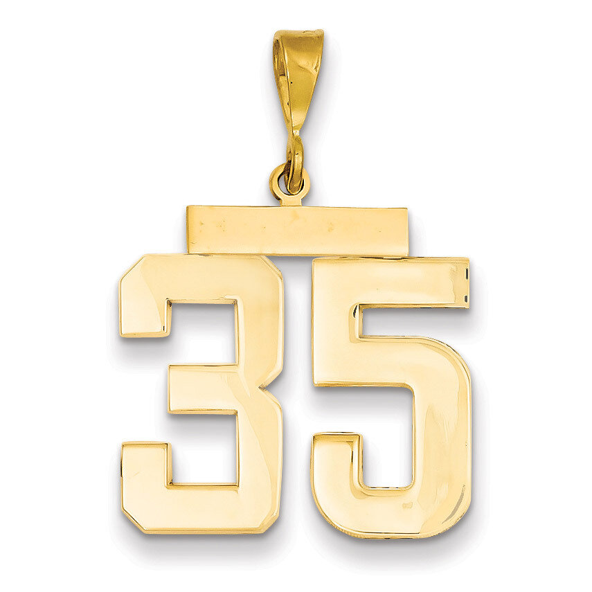 Number 35 Charm 14k Gold Large Polished LP35, MPN: LP35, 883957066967