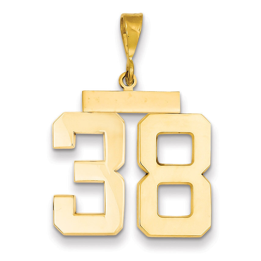 Number 38 Charm 14k Gold Large Polished LP38, MPN: LP38, 883957066998