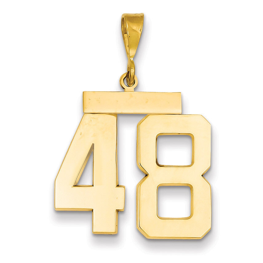 Number 48 Charm 14k Gold Large Polished LP48, MPN: LP48, 883957067230