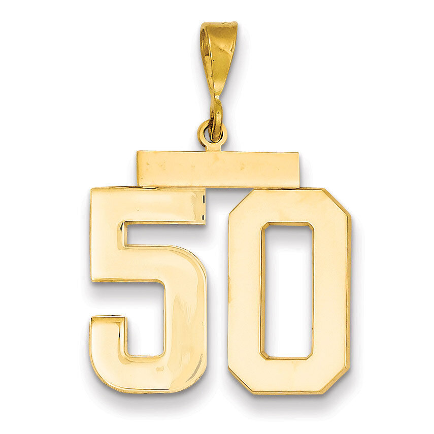 Number 50 Charm 14k Gold Large Polished LP50, MPN: LP50, 883957067254