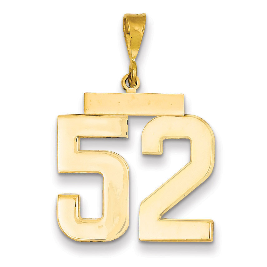 Number 52 Charm 14k Gold Large Polished LP52, MPN: LP52, 883957067278