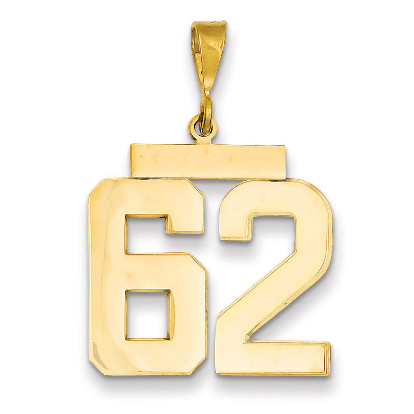 Number 62 Charm 14k Gold Large Polished LP62, MPN: LP62, 883957067544
