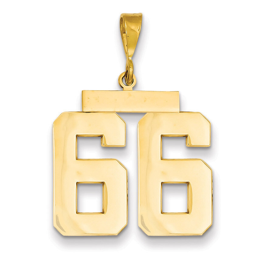 Number 66 Charm 14k Gold Large Polished LP66, MPN: LP66, 883957067582