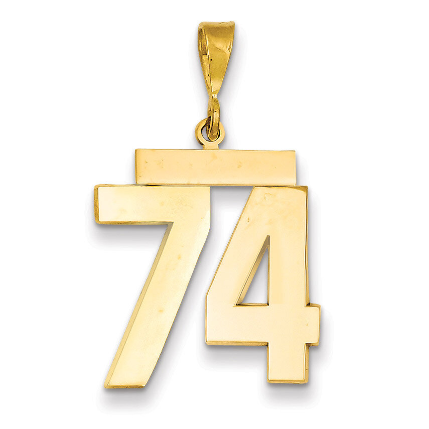 Number 74 Charm 14k Gold Large Polished LP74, MPN: LP74, 883957067827