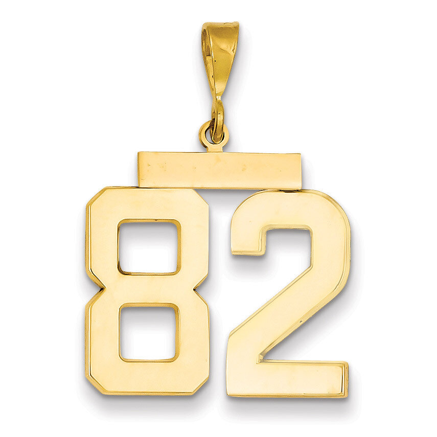 Number 82 Charm 14k Gold Large Polished LP82, MPN: LP82, 883957068015