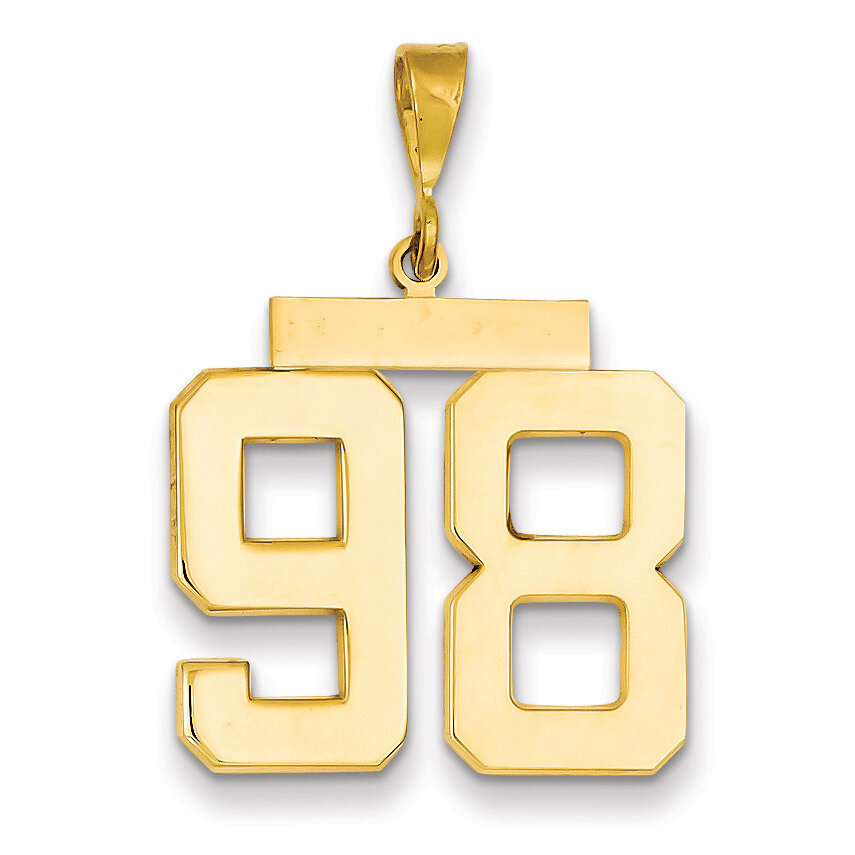 Number 98 Charm 14k Gold Large Polished LP98, MPN: LP98, 883957068404