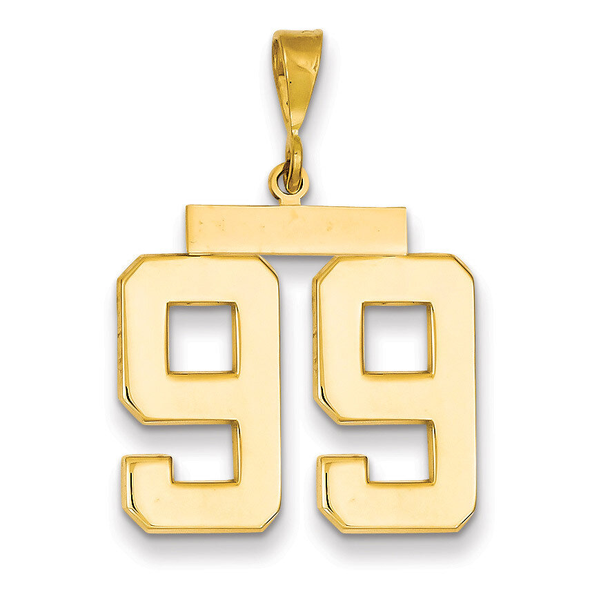 Number 99 Charm 14k Gold Large Polished LP99, MPN: LP99, 883957068411