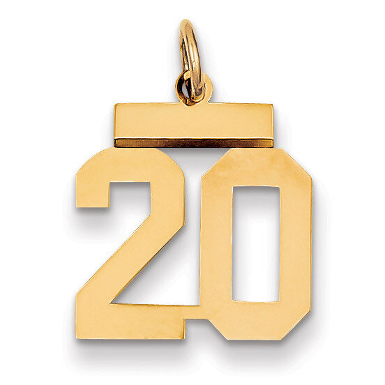 Number 20 Charm 14k Gold Small Polished LS20, MPN: LS20, 883957033396