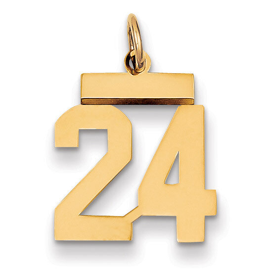 Number 24 Charm 14k Gold Small Polished LS24, MPN: LS24, 883957033433