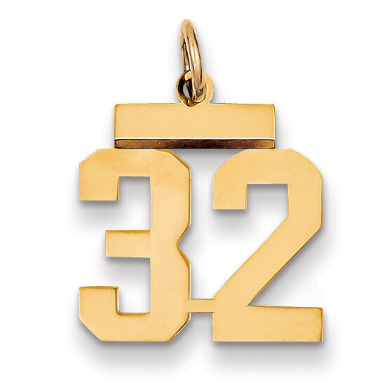 Number 32 Charm 14k Gold Small Polished LS32, MPN: LS32, 883957033518