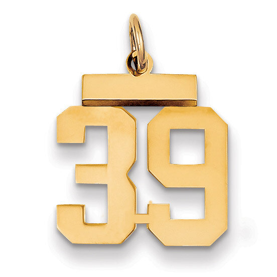 Number 39 Charm 14k Gold Small Polished LS39, MPN: LS39, 883957033587