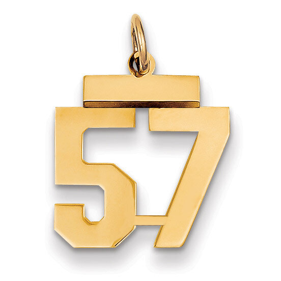 Number 57 Charm 14k Gold Small Polished LS57, MPN: LS57, 883957033808