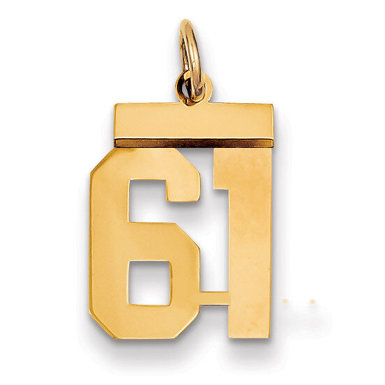 Number 61 Charm 14k Gold Small Polished LS61, MPN: LS61, 883957033846