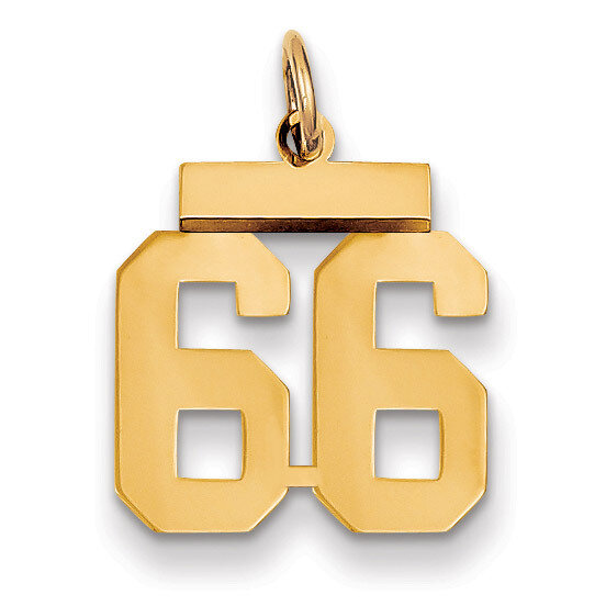 Number 66 Charm 14k Gold Small Polished LS66, MPN: LS66, 883957033907