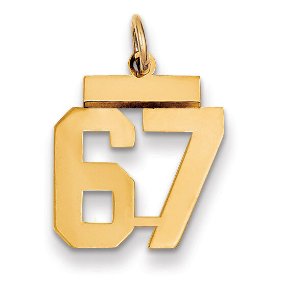 Number 67 Charm 14k Gold Small Polished LS67, MPN: LS67, 883957033914