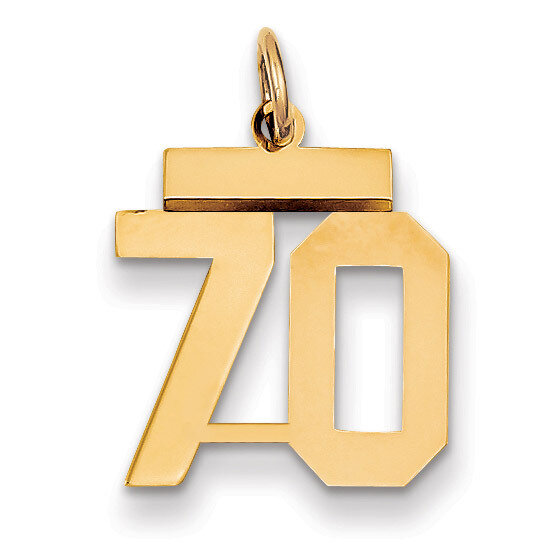 Number 70 Charm 14k Gold Small Polished LS70, MPN: LS70, 883957033952