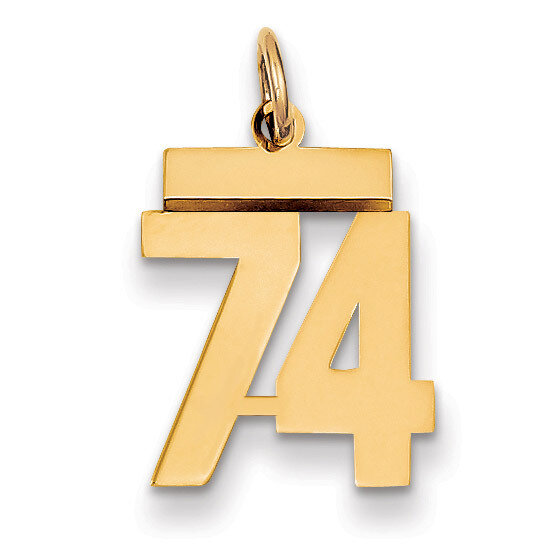 Number 74 Charm 14k Gold Small Polished LS74, MPN: LS74, 883957034010
