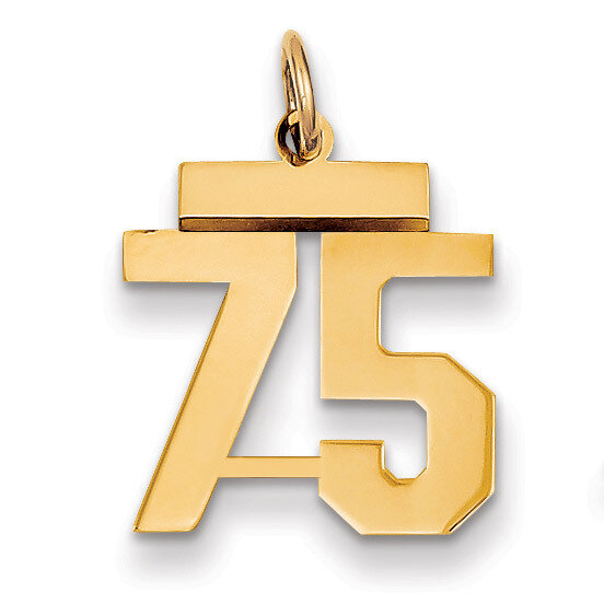 Number 75 Charm 14k Gold Small Polished LS75, MPN: LS75, 883957034027