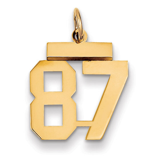 Number 87 Charm 14k Gold Small Polished LS87, MPN: LS87, 883957034140