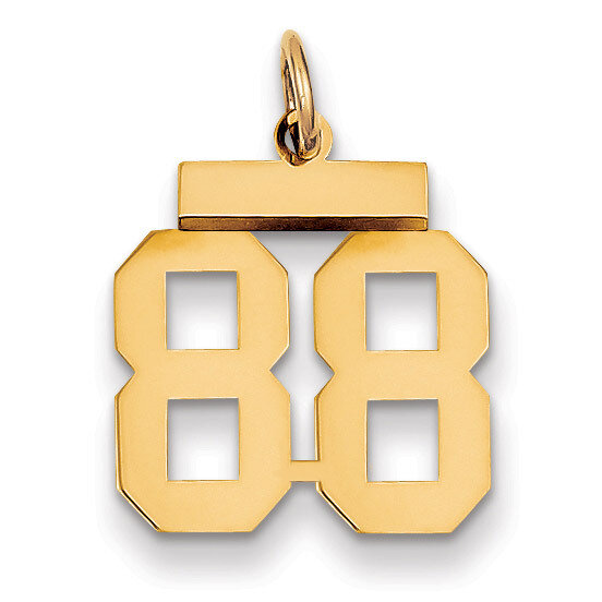Number 88 Charm 14k Gold Small Polished LS88