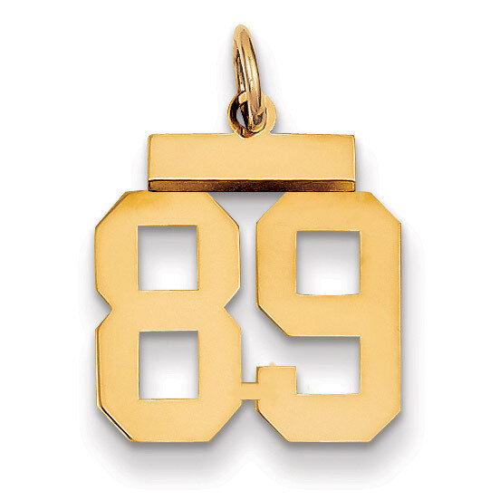 Number 89 Charm 14k Gold Small Polished LS89