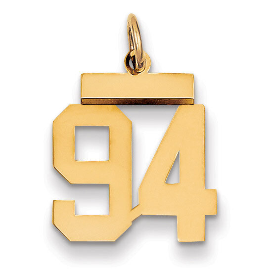Number 94 Charm 14k Gold Small Polished LS94, MPN: LS94, 883957034218