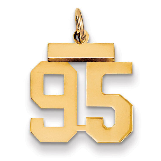 Number 95 Charm 14k Gold Small Polished LS95