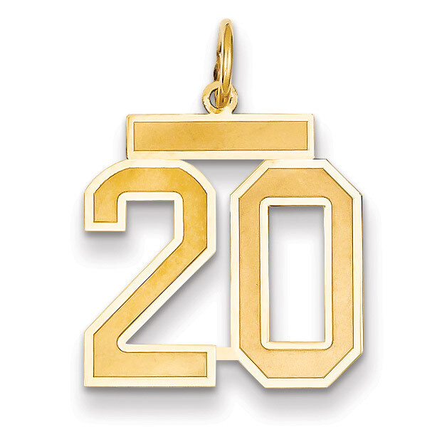 Number 20 Charm 14k Gold Medium Satin LSM20, MPN: LSM20, 883957073712